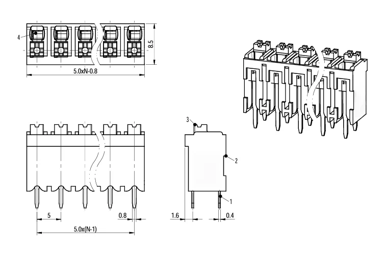 Conector terminal de fiação de mola rápida 25 peças/50 peças dg212v/dg/spt1.5/kf2050av