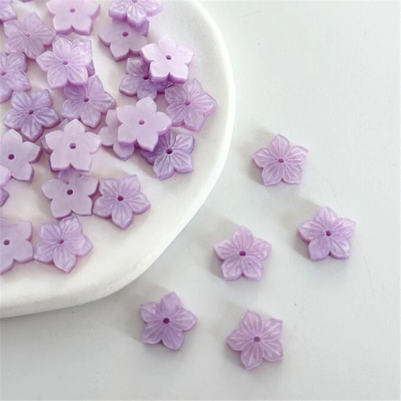 20Pcs/Lot New Acetic acid imitation shell Flower Charm Connectors 12MM Beads For Diy Ornament Hair Jewelry Making Acessories