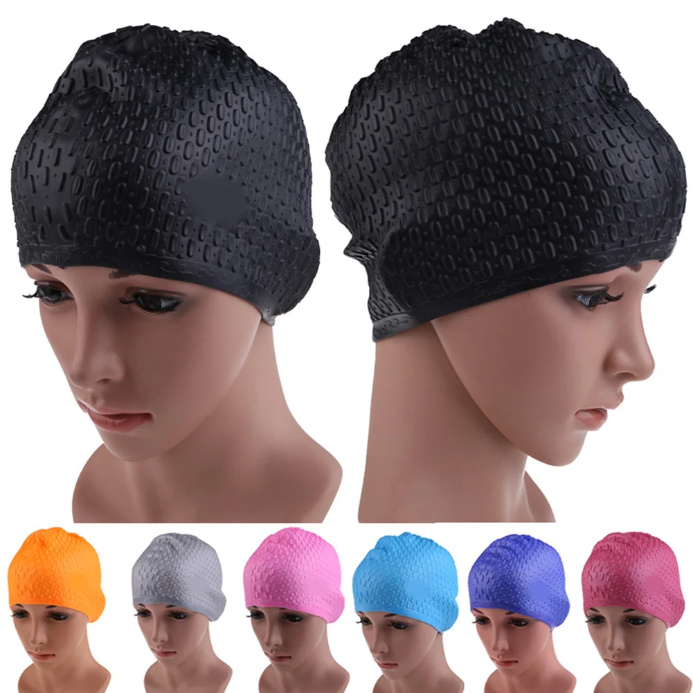 Wear-resistant Protect Ladies Swim Cap Long Hair Swimming Cap Draping Swimming Hat Classic Bathing Cap for Swim Pool