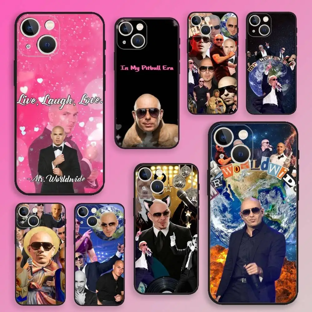 

Mr Worldwides Pitbull Phone Case For iPhone 16,15,14,13,12,11,Plus,Pro Max,XS,X,E,SE,Mini Soft Silicone Black Cover