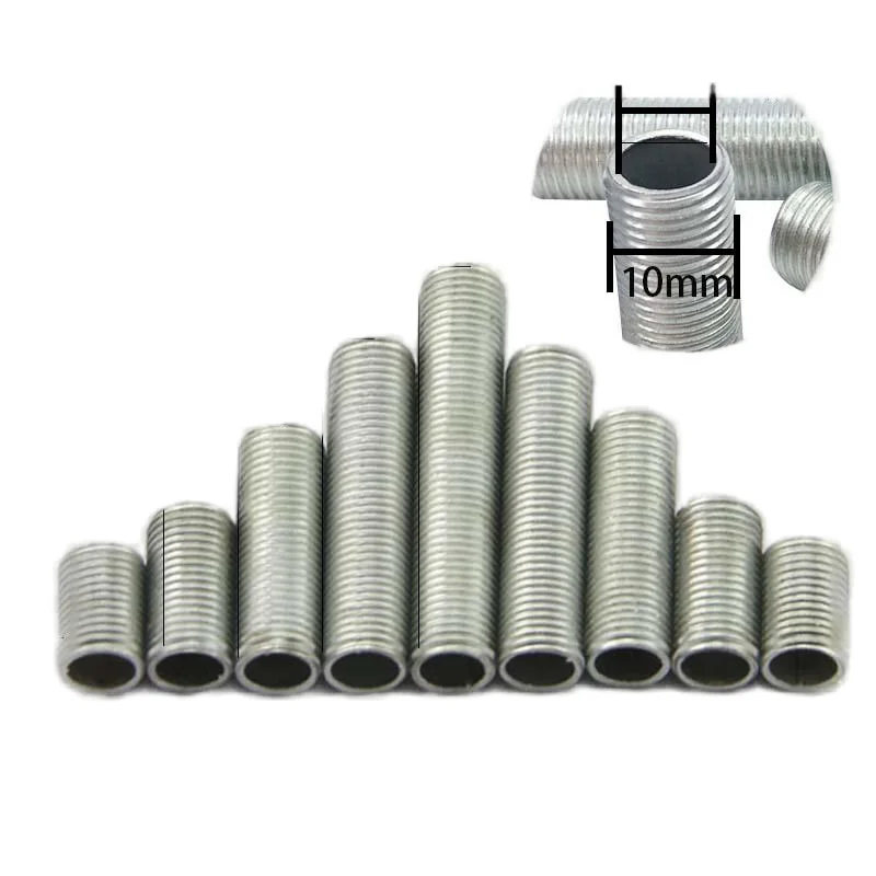 M10 Threaded Tube With Nut For Lamps Hollow Screw Metal Pipe Teeth Whitening Theead Repair Lighting Base Connecting Accessories