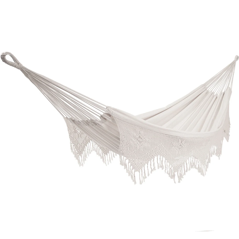 Hamac en macramé brésilien pour 2 personnes, 300kg Maximum, grande chaise à pampilles, filet de balançoire, intérieur/extérieur