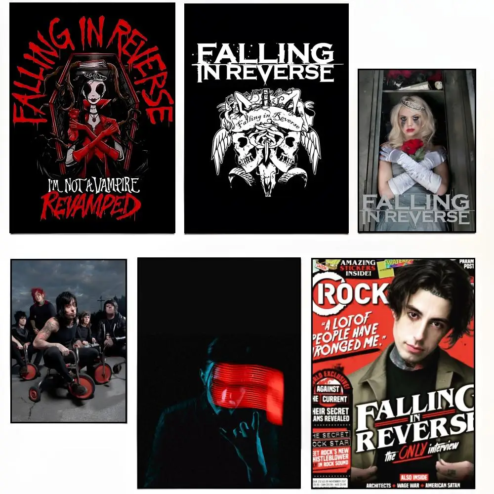 Energetic Punk Band F-FallingS In Reverse FIR Poster Sticky Poster Paper Sticker DIY Room Bar Cafe Wall Decor Gift