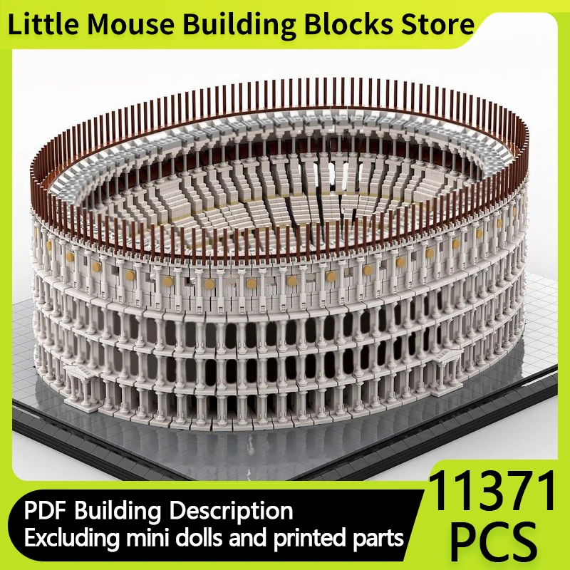 

Модель City Street View MOC, строительные кирпичи, статуя, лофт Колизей, модульная технология, подарки, праздник, сборка, детские игрушки, костюм