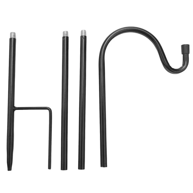 ●Shepherd Hooks Rust Resistant Garden Stake Outdoor Metal Plant Stand Hanger Bird Feeder Pole 80.5X10X1cm