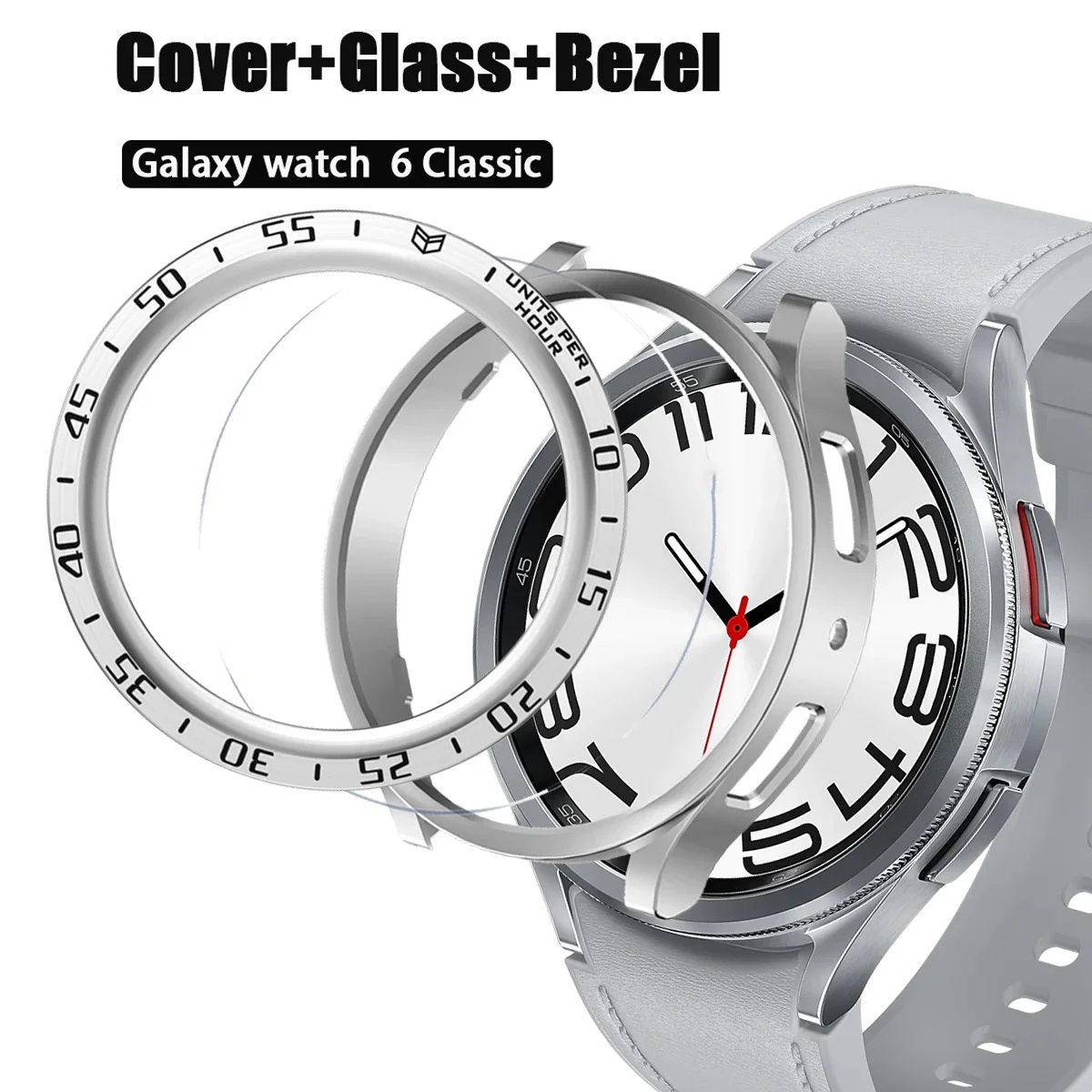 For Samsung Galaxy watch 6 classic 47mm 43mm Cover Case+bezel ring+Tempered Glass Screen Protector watch 5 pro 45mm accessories