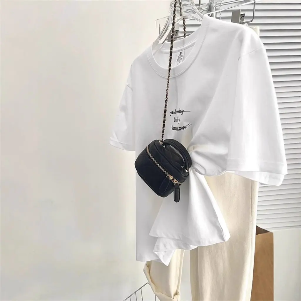 

Summer Casual Loose Slimming Pure Cotton T-shirt Japanese Single Fitting Room Couple's Short-sleeved Purple round Neck