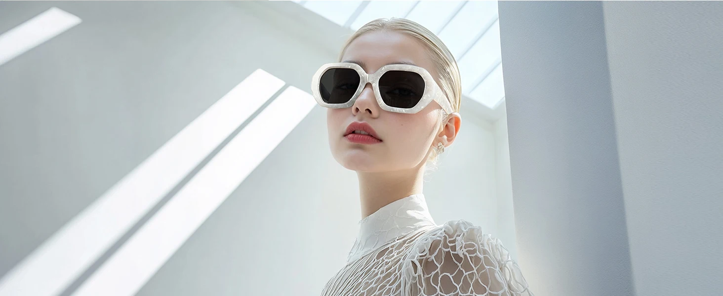 ZENOTTIC Damen-Sonnenbrille, handgefertigt, Acetat-Schmetterling, polarisiert, UV400-Schutz, quadratische Sonnenbrille, Geschenk für den Urlaub – Detail 2