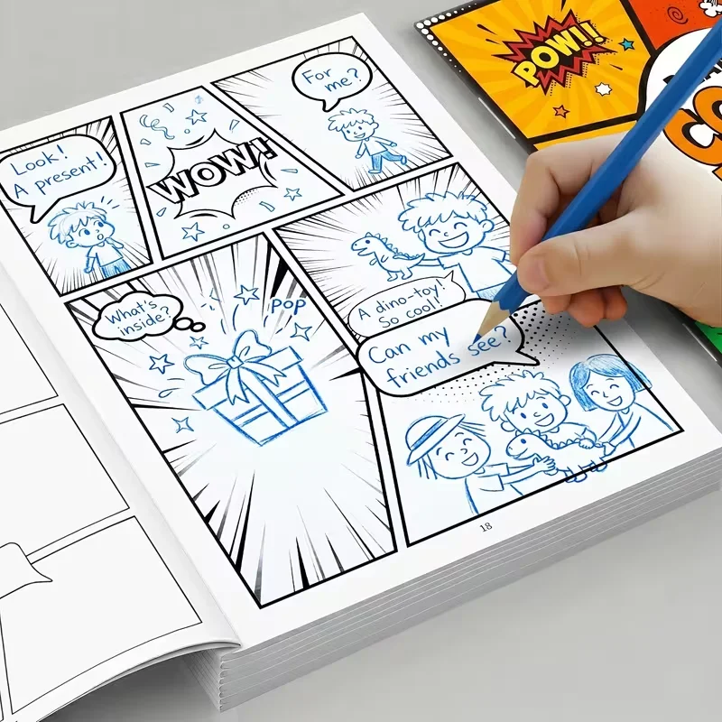 Blank Comic Sketchbook: DIY Comic Strips with POW! BANG! – Creative Storytelling for All Ages