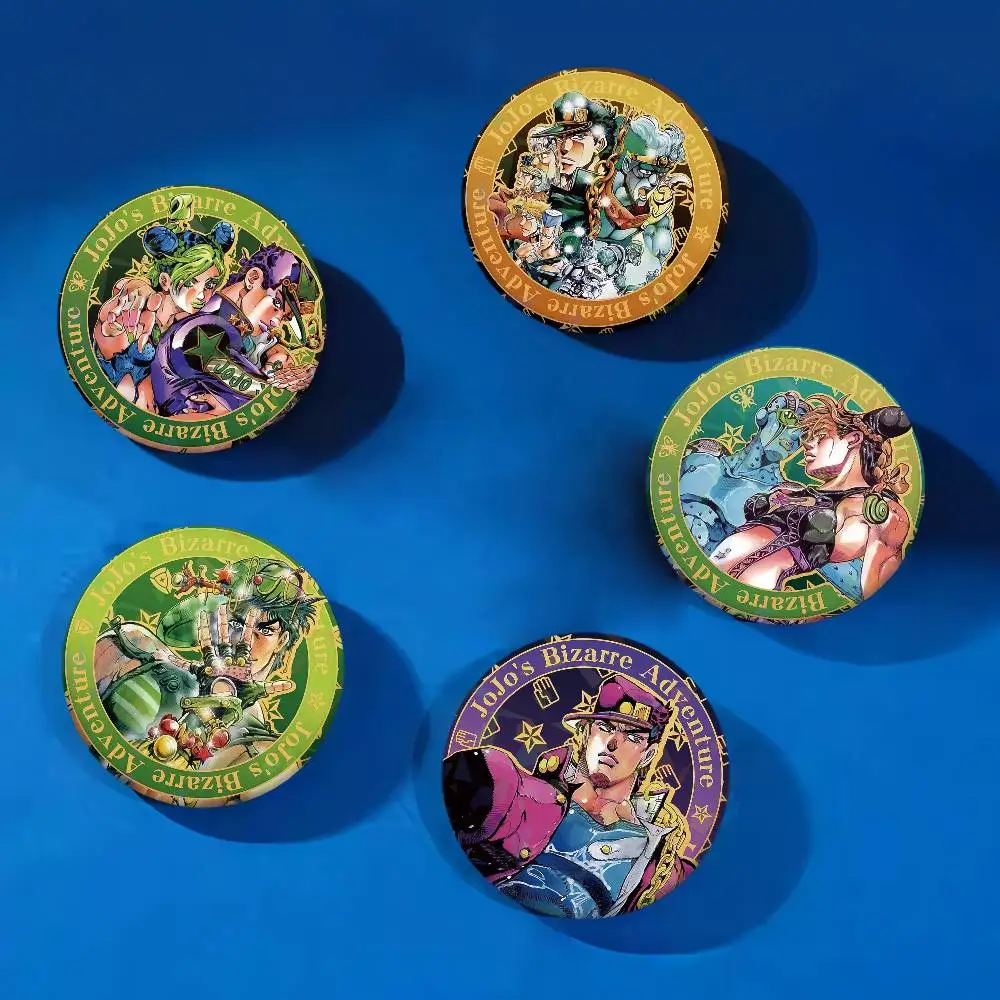 Anime JoJos Bizarre Adventure Anstecknadeln Broschen Geburtstagsgeschenk Rucksack Kleidung Accessoire Dekoration Abzeichen Set Glas Glanz