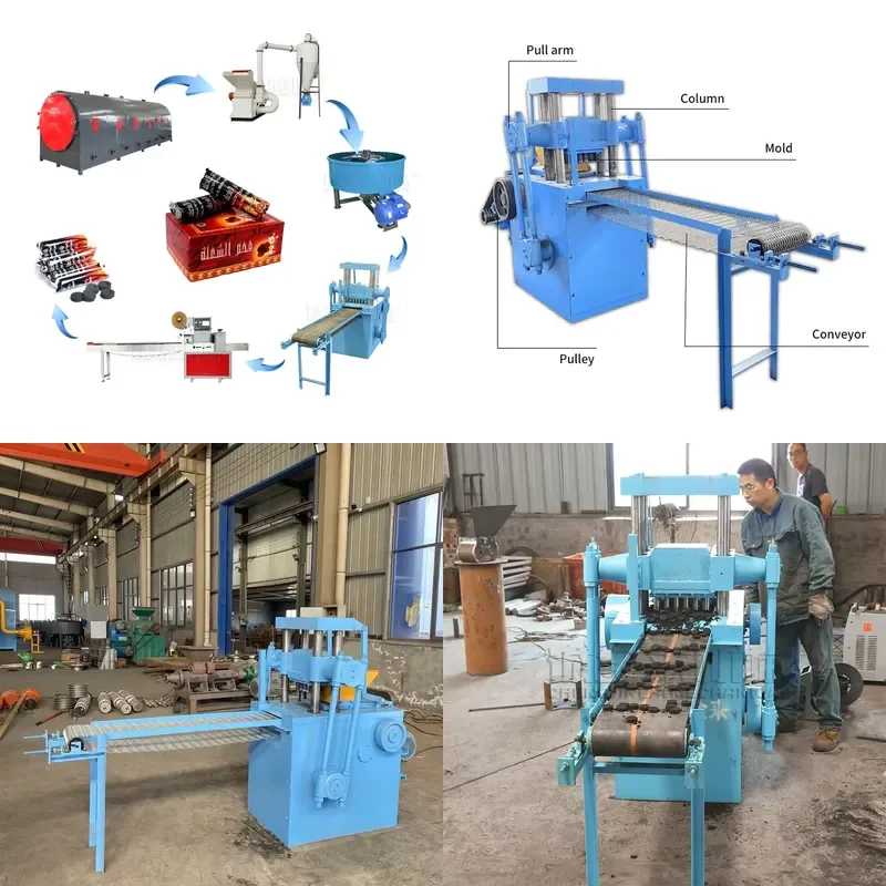 Hookah Charcoal Production Line Motor-Centric High 400-500kg/h Mechanical Briquetting Machine Charcoal Powder Processing