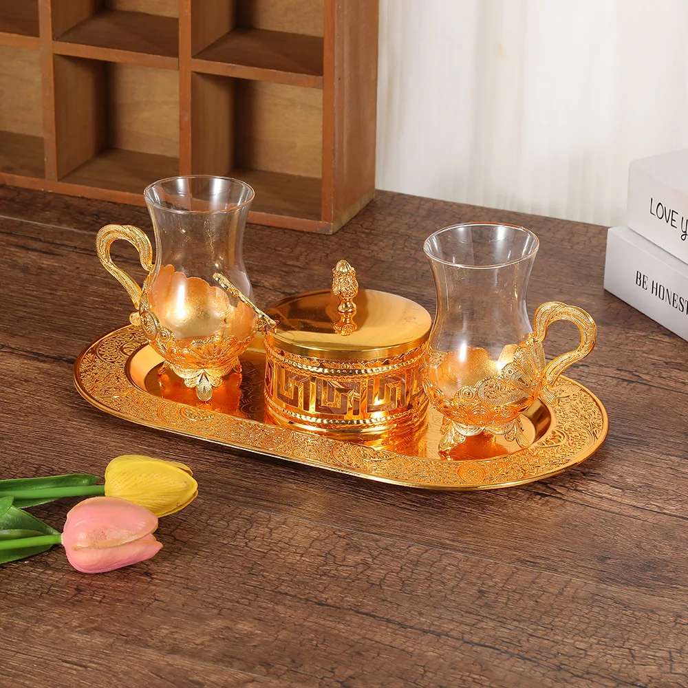 European peacock pattern coffee cup seasoning jar plate set light luxury dining table beverage cup retro desktop ornament