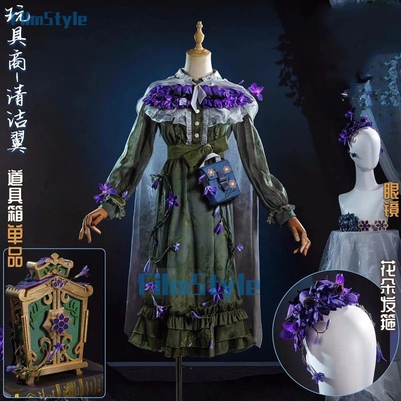 Anne Ley cosplay identity v anime women fashion dress cloak toy merchant role play clothing full set costumes new filmstyle