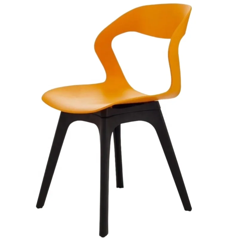 #Color Blocking Plastic Ergonomic European Modern Dining Room Chairs Customized. Solid Color Thickened Model Reclining Dining