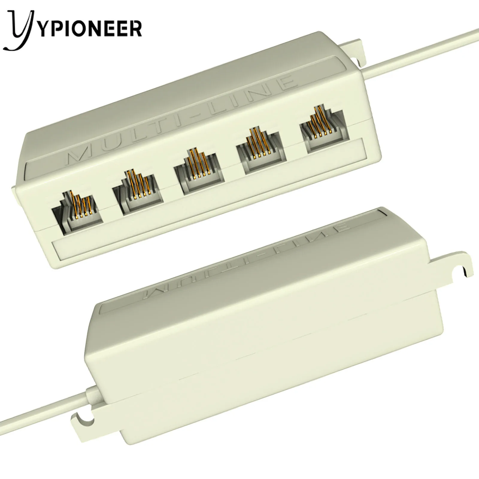 YPioneer T10027 RJ11 Jack 5 Way Outlet Telephone Phone Modular Line Splitter Plug Adapter 6P4C