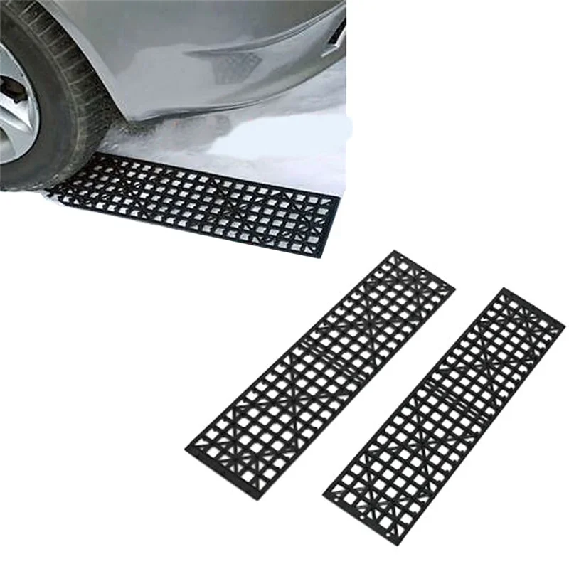 For Car Snow Mud Off Road 2Pcs Foldable Durable Tire Traction Skid Plate Nonslip Mat Wheel Emergency Accessory