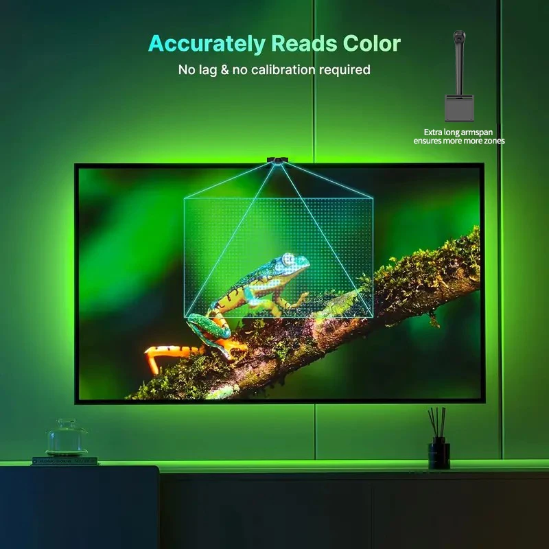 Neue Art TV-LED-Hintergrund beleuchtung mit ar Farbskala sensor, 12,5 ft-16,4 ft RGB-Licht leiste, geeignet für 55-85-Zoll-Fernseher und Monitore