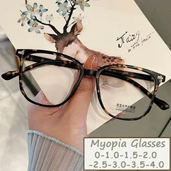 New Fashion Anti-blue Ray Women Myopia Glasses Retro Men Eyeglasses Trend Finished Optical Computer Eyewear Diopter 0 To -4.0