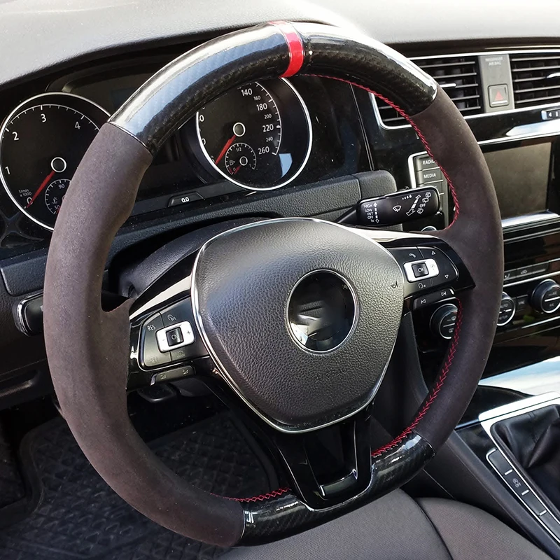 Microfiber Leather Hand Stitched Steering Wheel Cover for Volkswagen VW Golf MK5 GT GTI 5 (V) Golf R32 Scirocco Passat Variant