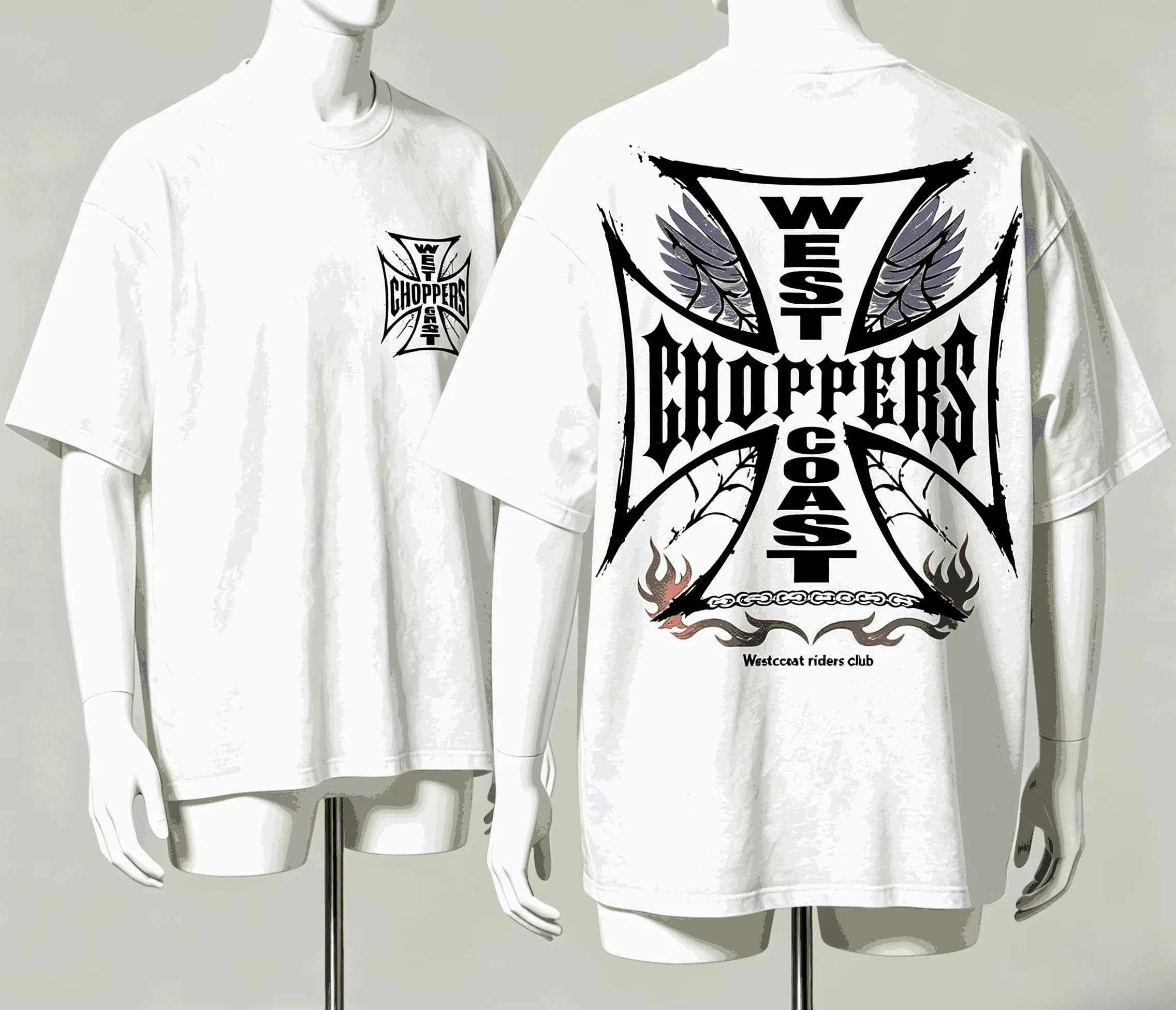 .West Coast Choppers Riders Club Vintage T-Shirt Cotton Graphic Tee Men Women Summer Streetwear