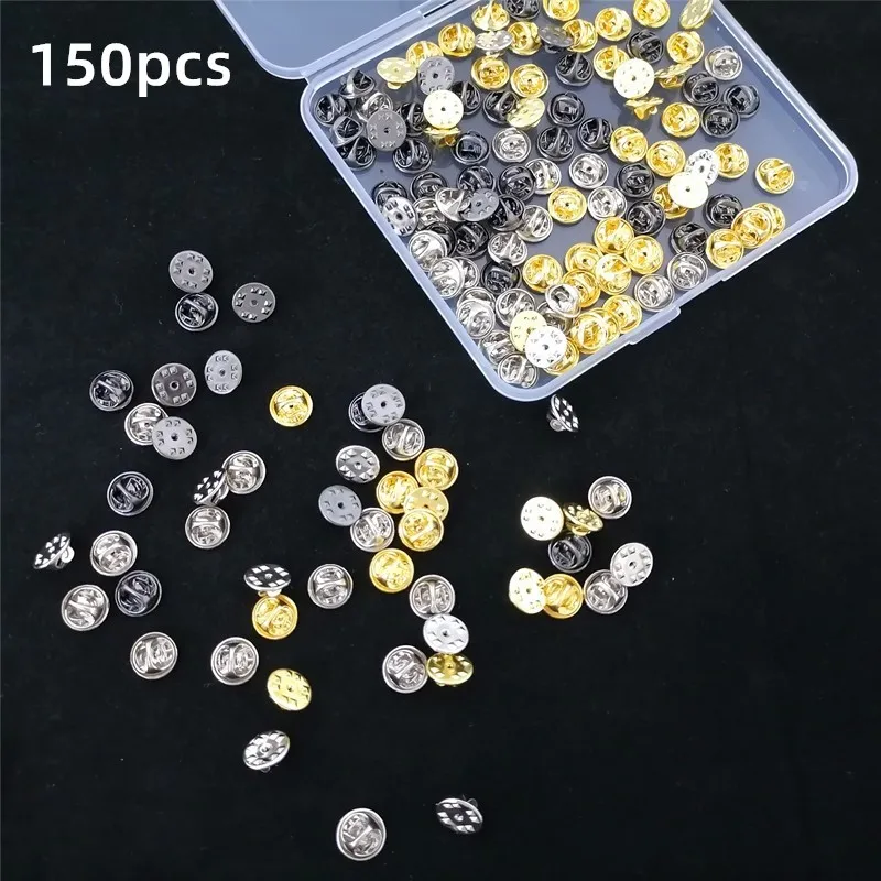 150 Pcs Round for Butterfly Pin Backs Brass Tie Tack Clutch Pins DIY Crafts Jewelry Replacement for Service Bars Toy Pin N0HE