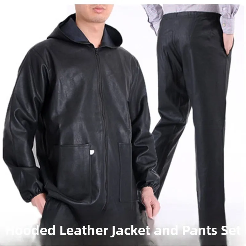 

Водонепроницаемый, маслостойкий, пыленепроницаемый комплект из куртки и брюк из искусственной кожи, тонкая модель для автомойки, для женщин-рабочих, защитный.