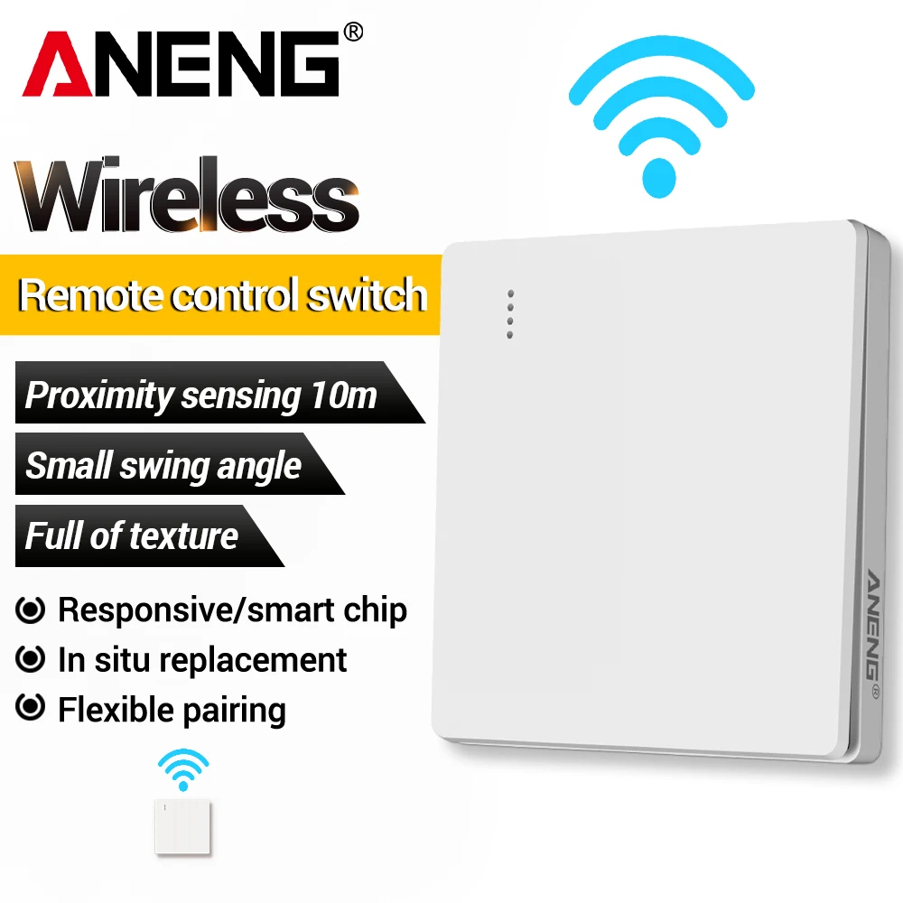 ANENG Wireless Remote Control Switch AC110V~240V Light Lamp Controller 10-100W Load 10m Control Distance Mini Switch For Home
