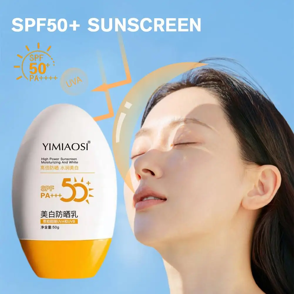 Protector solar para el rostro, crema blanqueadora UV para exteriores, Control de aceite refrescante, aislamiento de protección solar, 50g, SPF50, U8G7