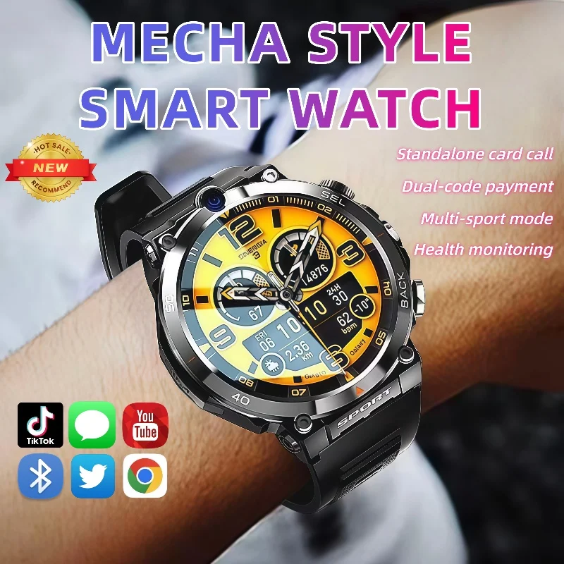 

H10 Смарт-часы4GNet Global WIFI с многофункциональным спортивным круглым экраном Smartwatch NFC-позиционирование для фитнес-трекера