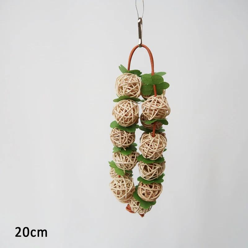 Rattan Ball Funny Parrots Supplies Interactive Toys Bird Accessories Wooden Bite Toy Cockatiel Parrot Molars