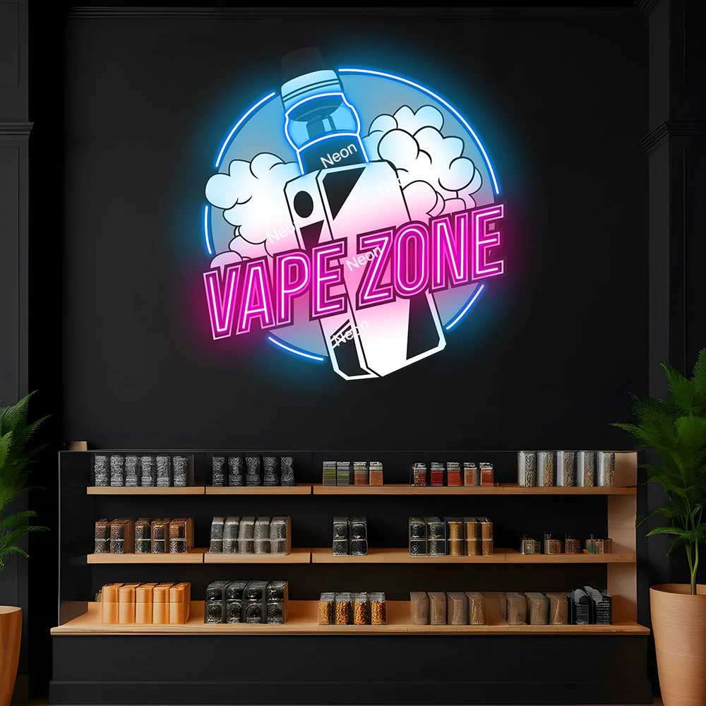 

Vape Zone Neon Light Sign Smoking Bar Art Wall Decor Smoke Neon Sign Personalized Custom Business Shop Decoration LED Neon Light