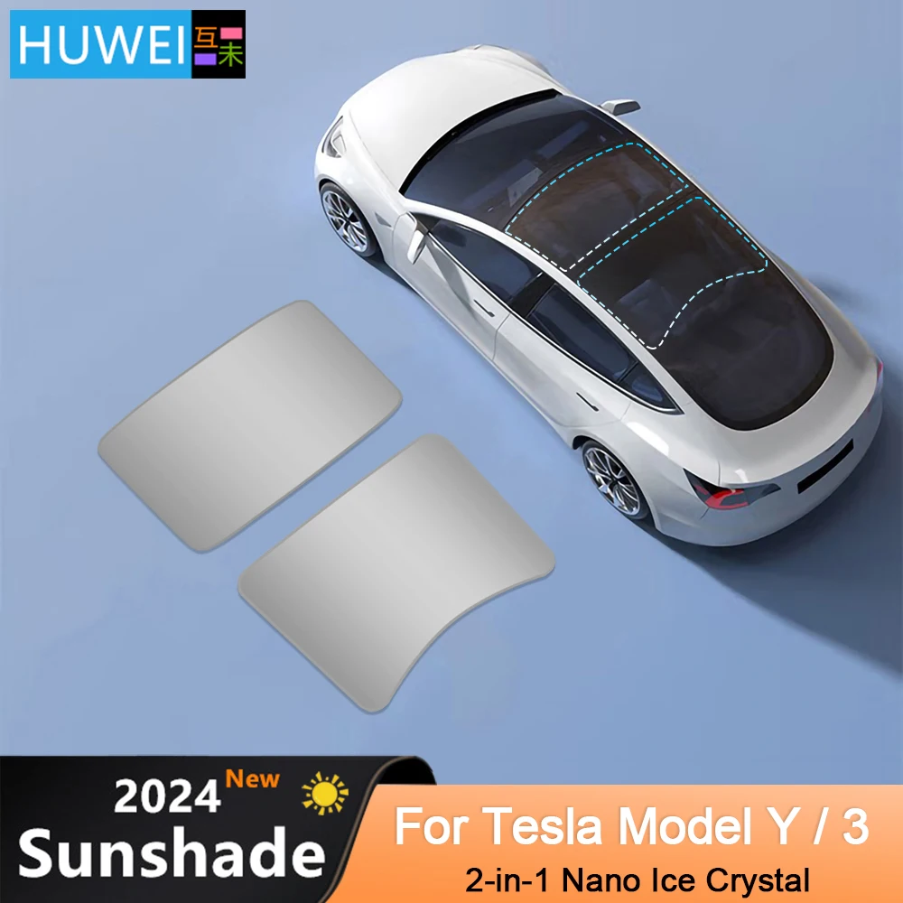 

Sunshade Roof For Tesla Model Y / 3 Sun Shade Anti-UV Shade Net Model 3 Y 2019-2023 Sunscreen Insulation Baffle Car Accessories