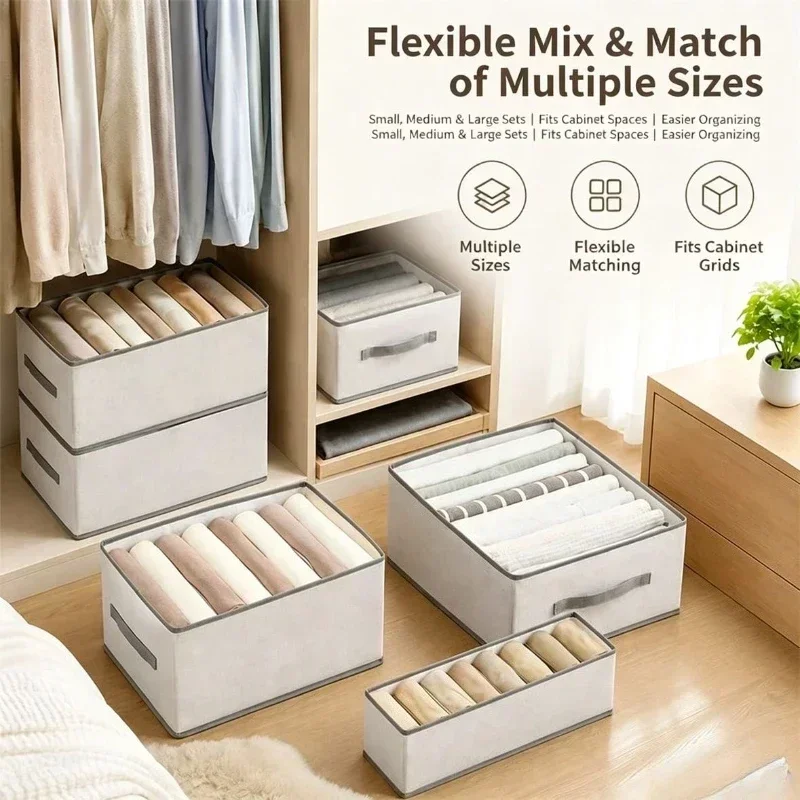 Pants Jeans Storage Box Drawers Organizer for Underwear Bra Socks Wardrobe Clothes Organizer Cabinet  T-Shirt Organizers storage