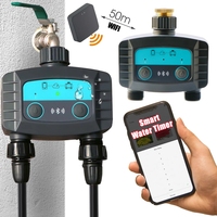 2-Way Smart Water Timer WiFi/Bluetooth-compatible Garden Irrigation Solenoid Valve for Wireless Phone Remote Watering Controller