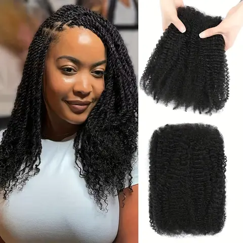 Afro Kinkys Bulk Synthetic Hair for Dreadlock Extensions Loc Repair Braiding Twist Tight Afro Kinky  Synthetic Hair for Loc