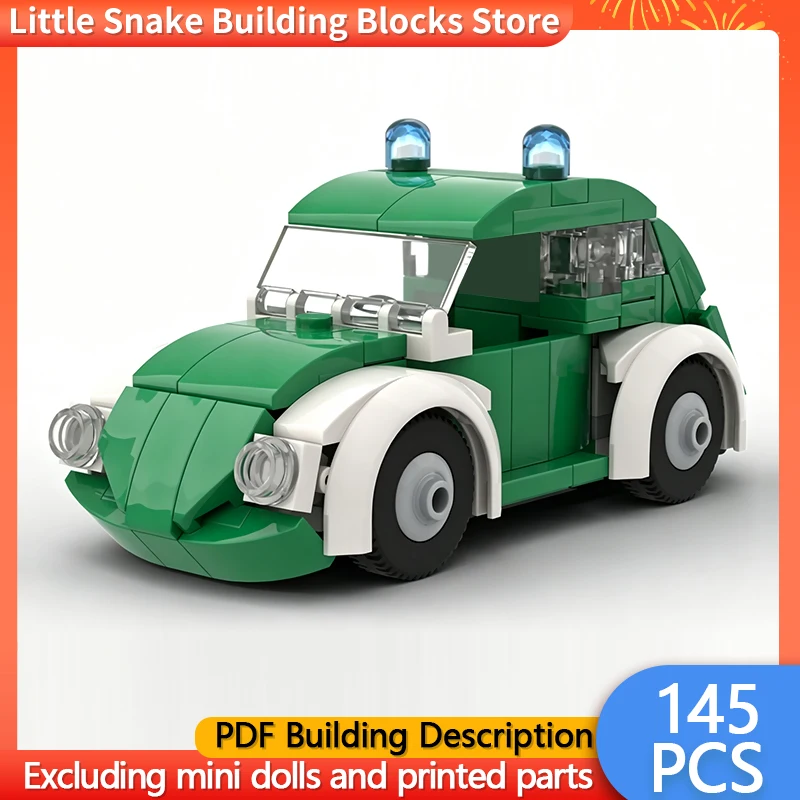 City Car Model MOC Building Bricks Compact Police Patrol Car Modular Technology Gifts Holiday Assemble Children Toys Suit