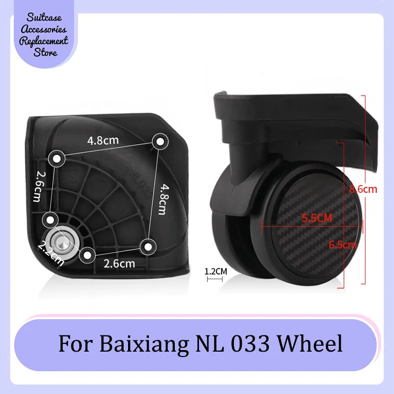 

For Baixiang NL033 Smooth Silent Shock Absorbing Wheel Accessories Wheels Casters Universal Wheel Replacement Suitcase Rotating