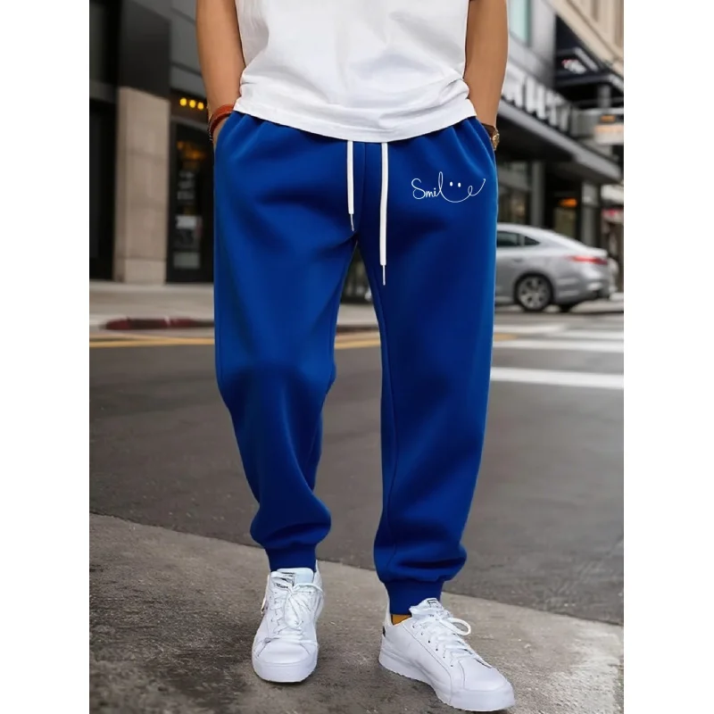 

Мужские спортивные брюки на флисовой подкладке - легкие, эластичные, однотонные спортивные повседневные брюки с карманами, теплые брюки для бега.