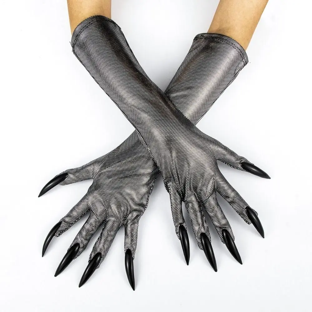 Ensemble de gants et masque demi-visage pour chat et fille, accessoire de Cosplay, strass, masque facial pour femme, Costume de fête d'halloween