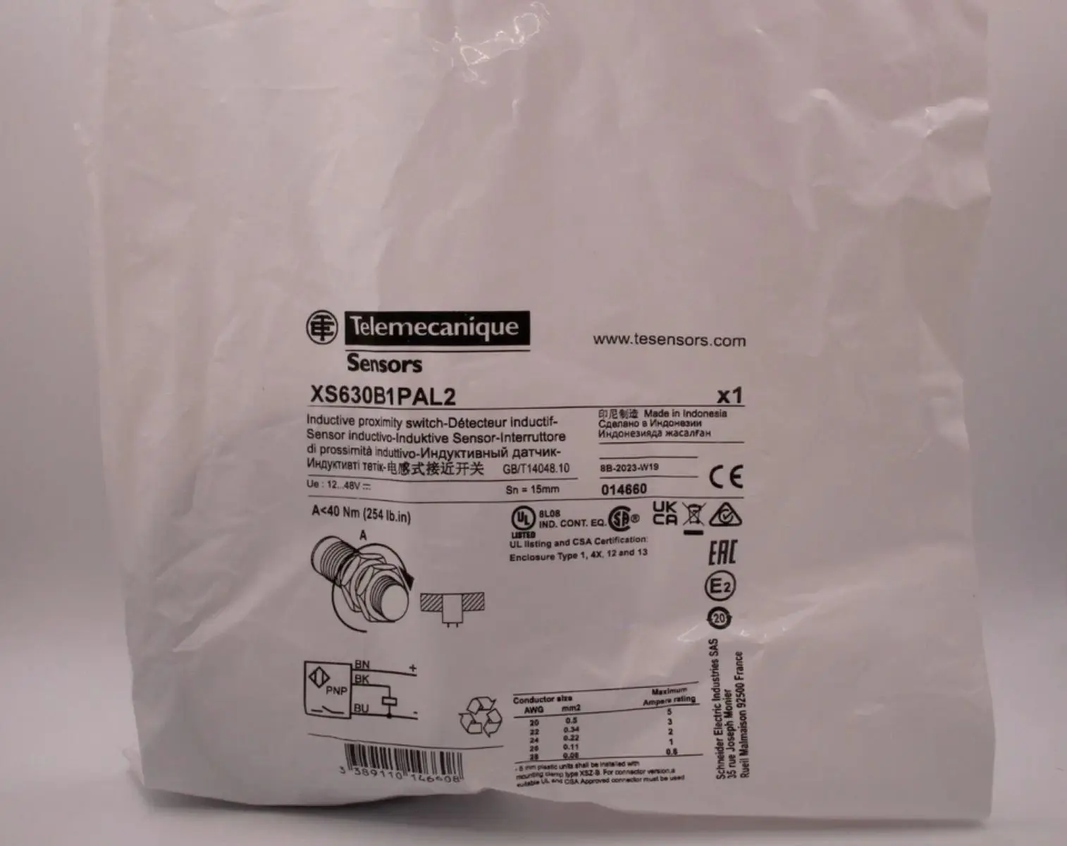 

XS630B1PAL2 Inductive proximity sensors XS