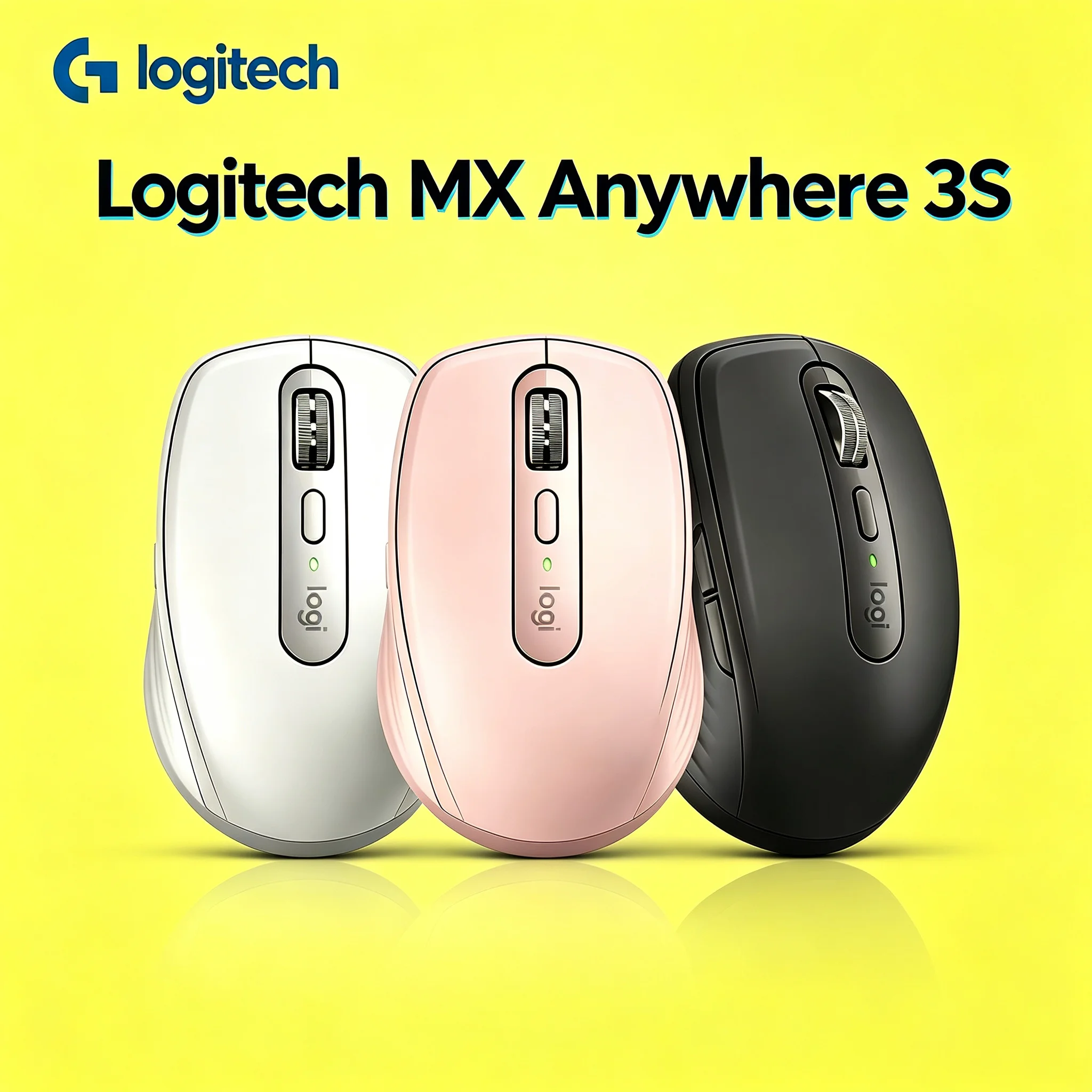Logitech MX Anywhere 3S Wireless Ergonomic Productivity Mouse, Quiet Click, Portable Desktop Office Mice