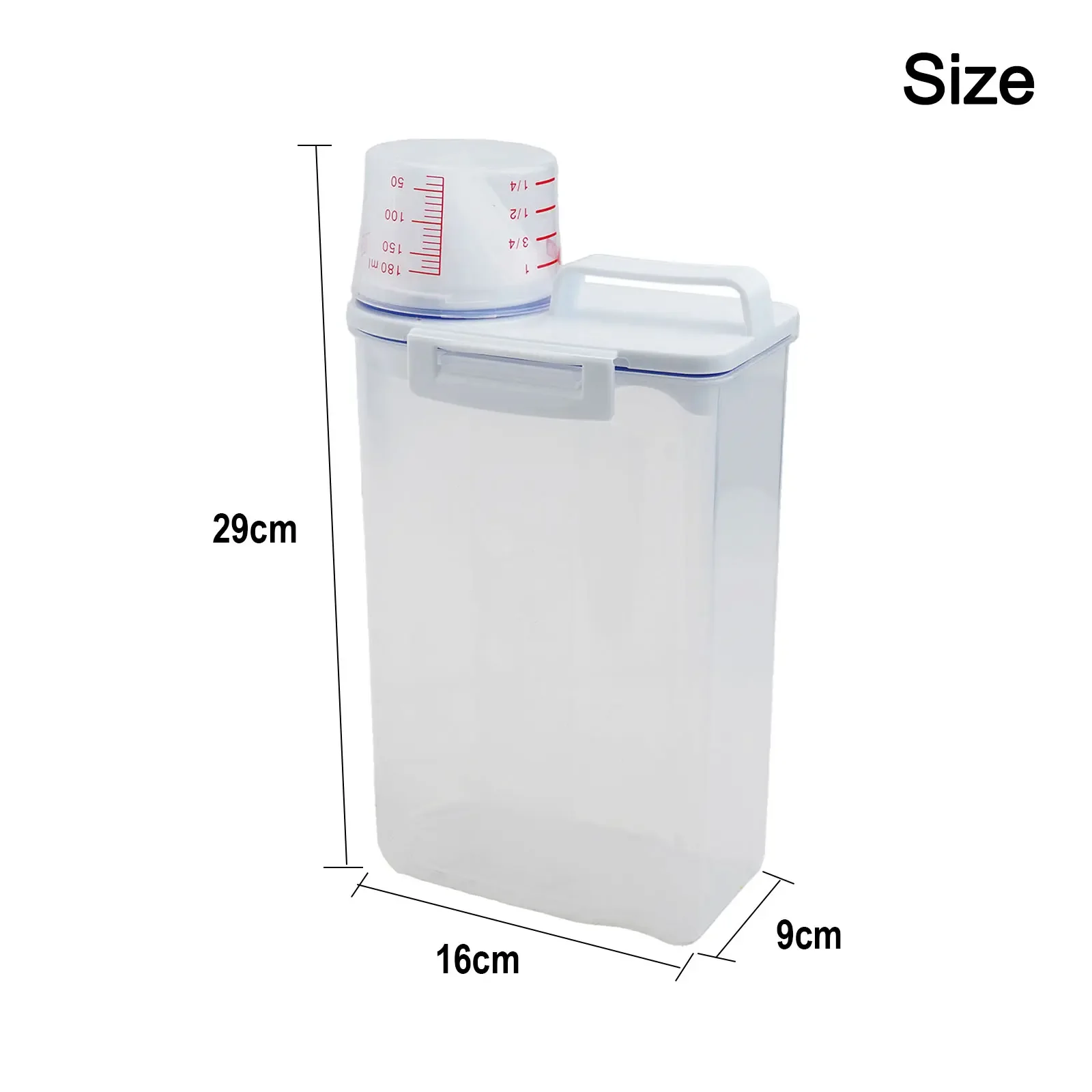 Dry Food Container, Cereal Dispenser with Clear Balance, Double Sealing Rubber Ring, Space saving Storage, Small and Light