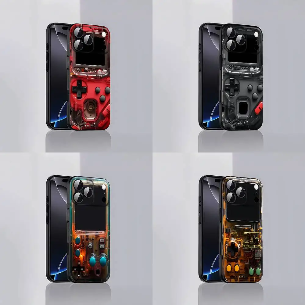 

Phone Case For iPhone 17,16,15,14,13,12,Pro,Max,Plus,E,SE4,Air,Mini Black Game Consoles Handheld Boy Soft Cover