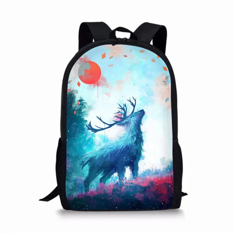 

Fantastic Magic Deer Print Backpack Students School Bag Laptop Bag Teenager Daily Storage Backpack Woman Man Travel Rucksack
