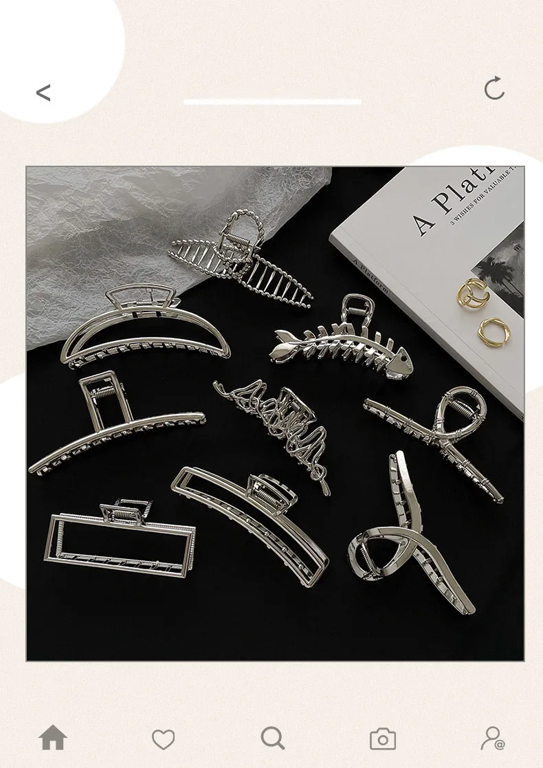 Persönlichkeit geometrische design flüssigkeit form klaue-stil haarnadel weibliche spezielle-förmigen disc haar starke nicht-slip große greifen clip – Detail 1