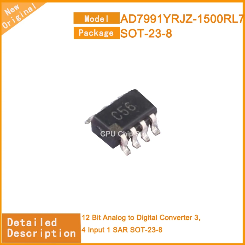 

5Pcs/Lot New Original AD7991YRJZ-1500RL7 AD7991YRJZ-1500 12 Bit Analog to Digital Converter 3, 4 Input 1 SAR SOT-23-8