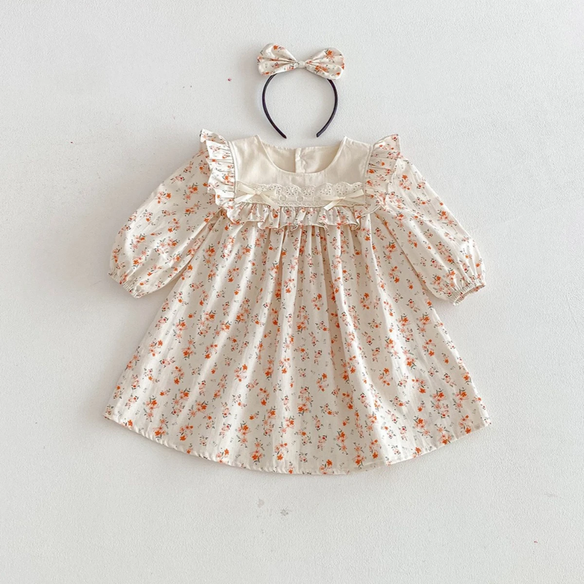 

Girls Dress 2026 Spring and Summer New Childrens Clothing Girl Baby Pure Cotton Small Broken Flower Embroidered Princess Dress