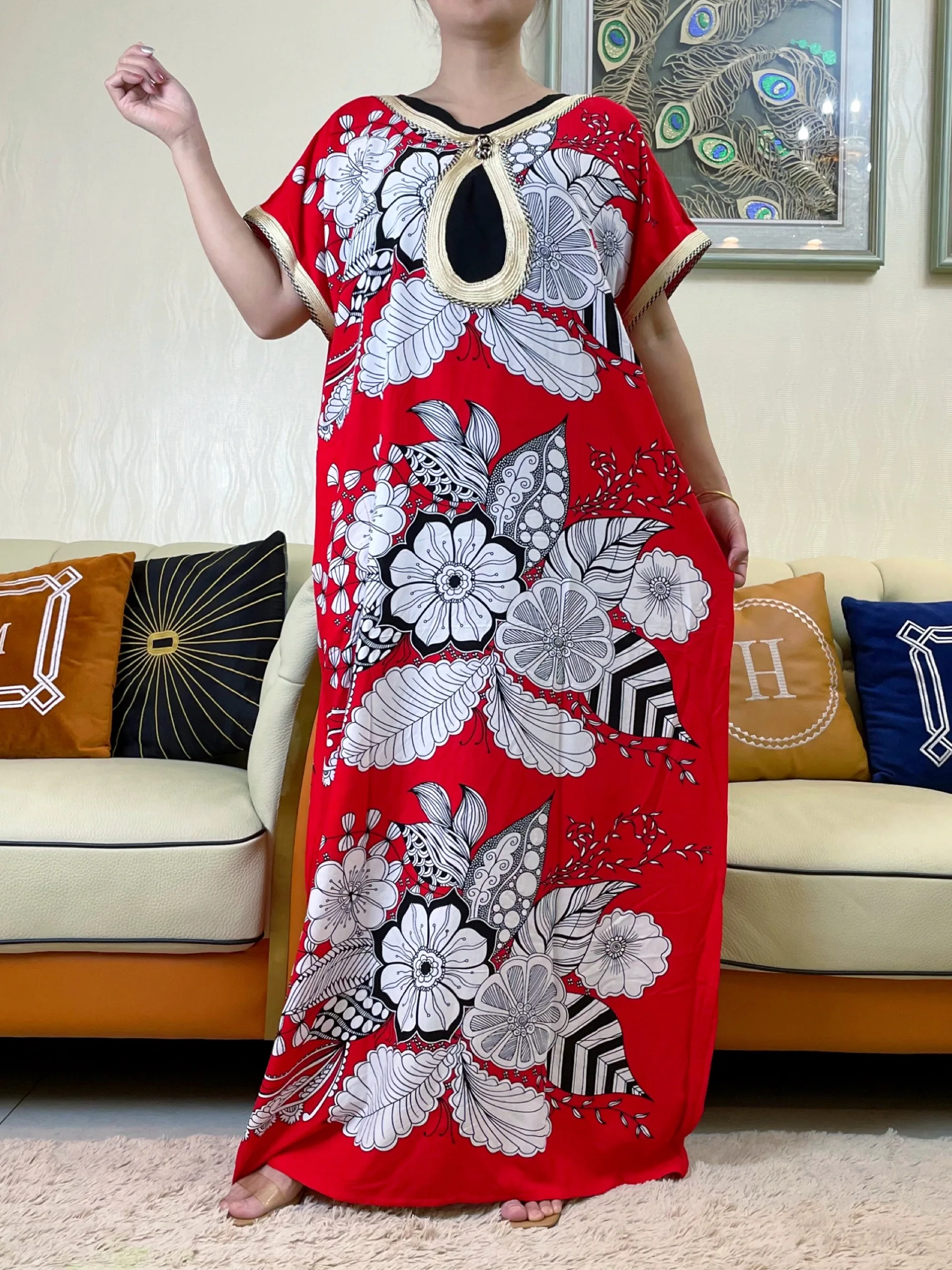 2023Summer Short Sleeve Dress Dashikiage New Arrival Women\'s 100% Cotton African Print Dashiki Stunning Elegant Ladies Dresses