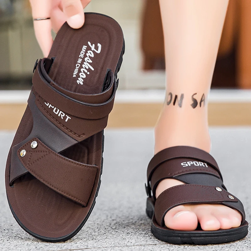 

Мужские сандалии, модная пляжная обувь на плоской подошве, мужские летние повседневные деловые сандалии, мужские удобные тапочки, мужские лоферы
