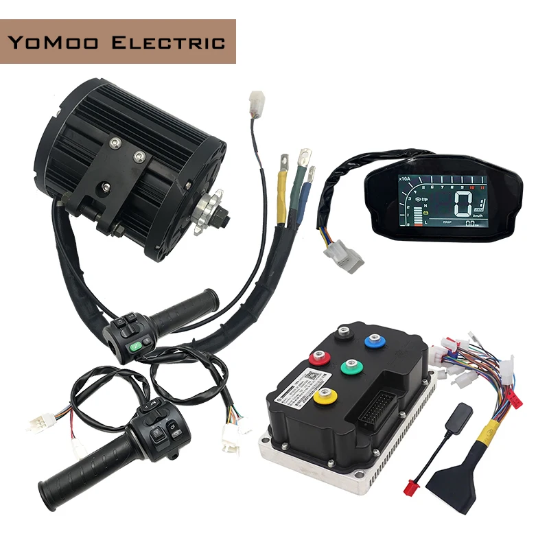 

QS138 72V 100KPH 3KW Peak 9KW PMSM Mid-Drive Motor with Fardriver ND72360 Controller, DKD Display, T08 Throttle For E-Moped
